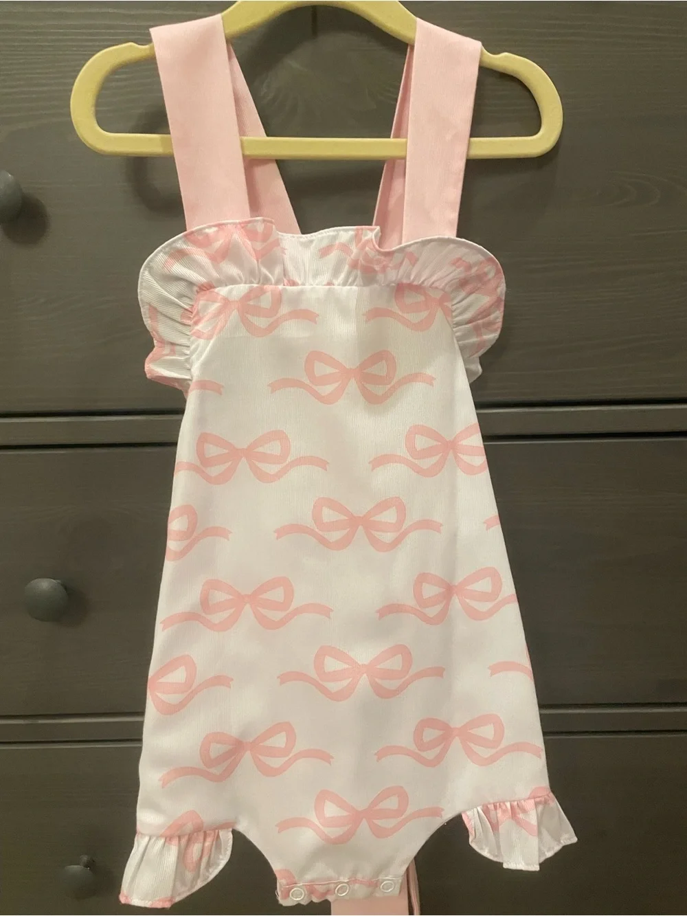 The Smocked Flamingo Pink Bow Sunsuit